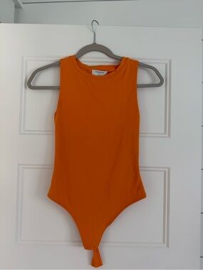 Babaton Orange Sleeveless Bodysuit